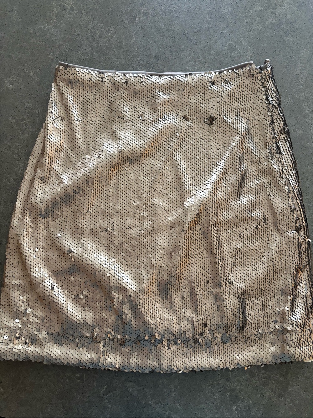 By Together Silver Sequin Mini Skirt
